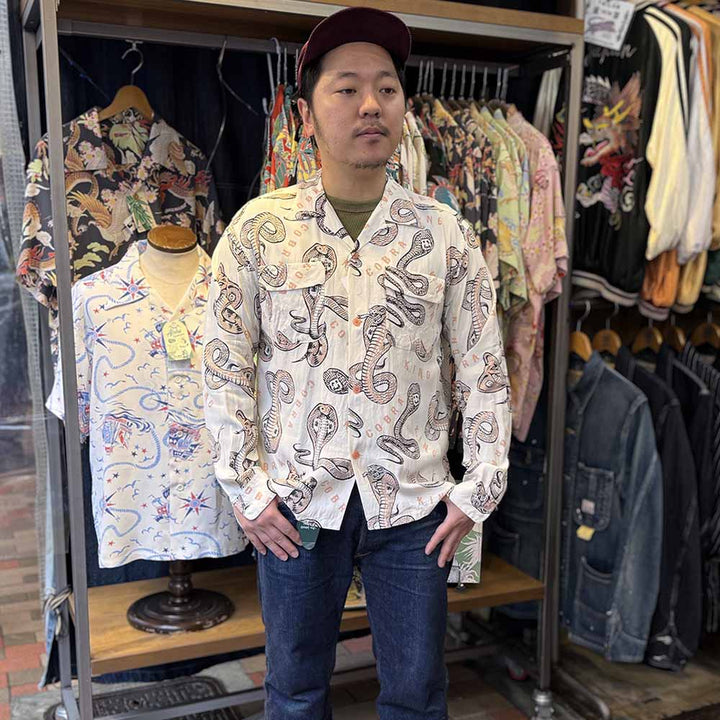 STAR OF HOLLYWOOD × VINCE RAY - HIGH DENSITY RAYON OPEN SHIRT - KING COBRA - SH29487