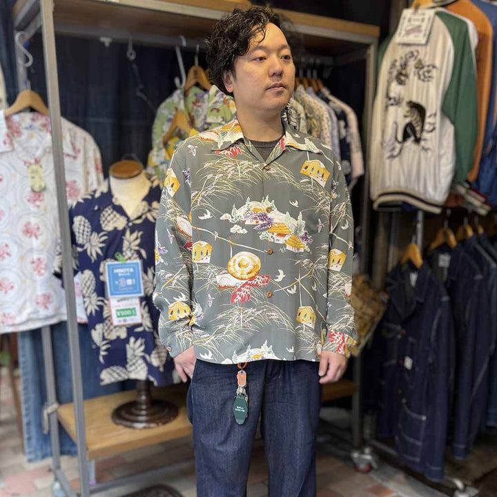 SUN SURF - STORE LIMITED - L/S RAYON HAWAIIAN SHIRT - SCARECROW - SS39623HYL