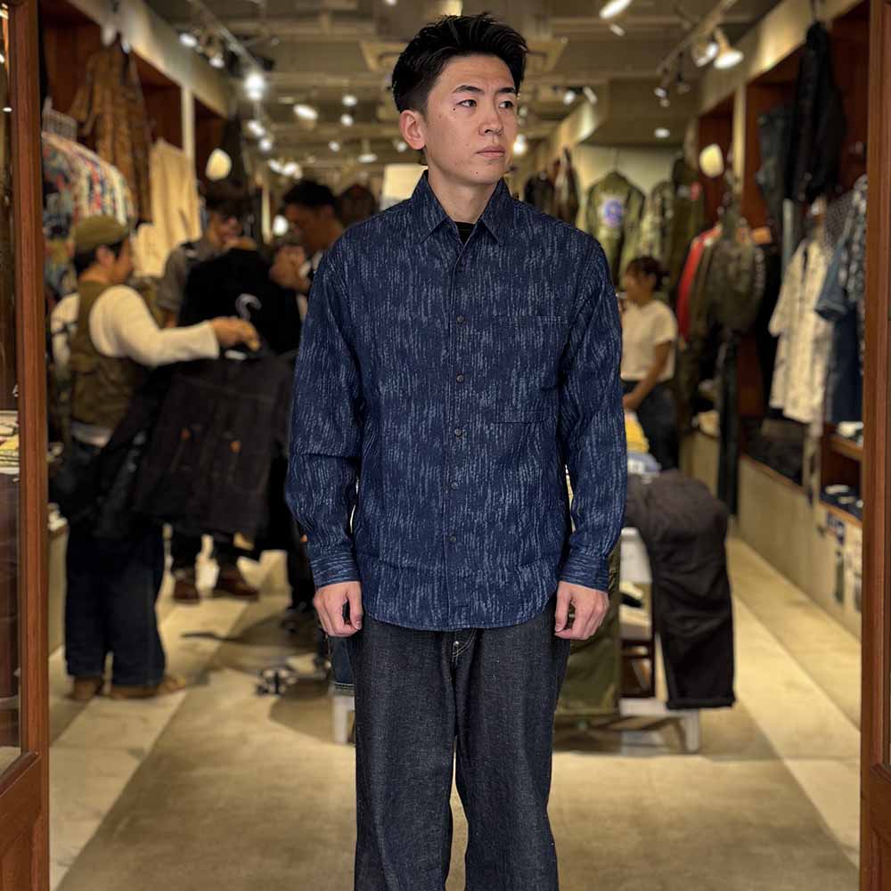 衣櫻 - ソフトコットンデニム素材 - 長袖デニムシャツ - 霜降柄 - SA1728