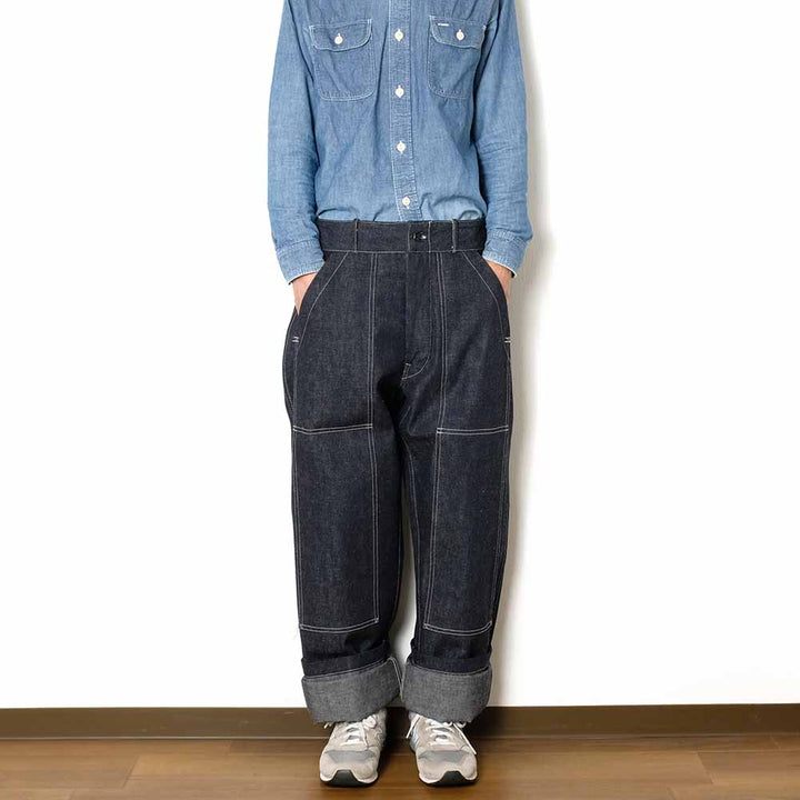 WAREHOUSE - 1930'S WPA DOUBLE KNEE DENIM TROUSERS - 1239-25