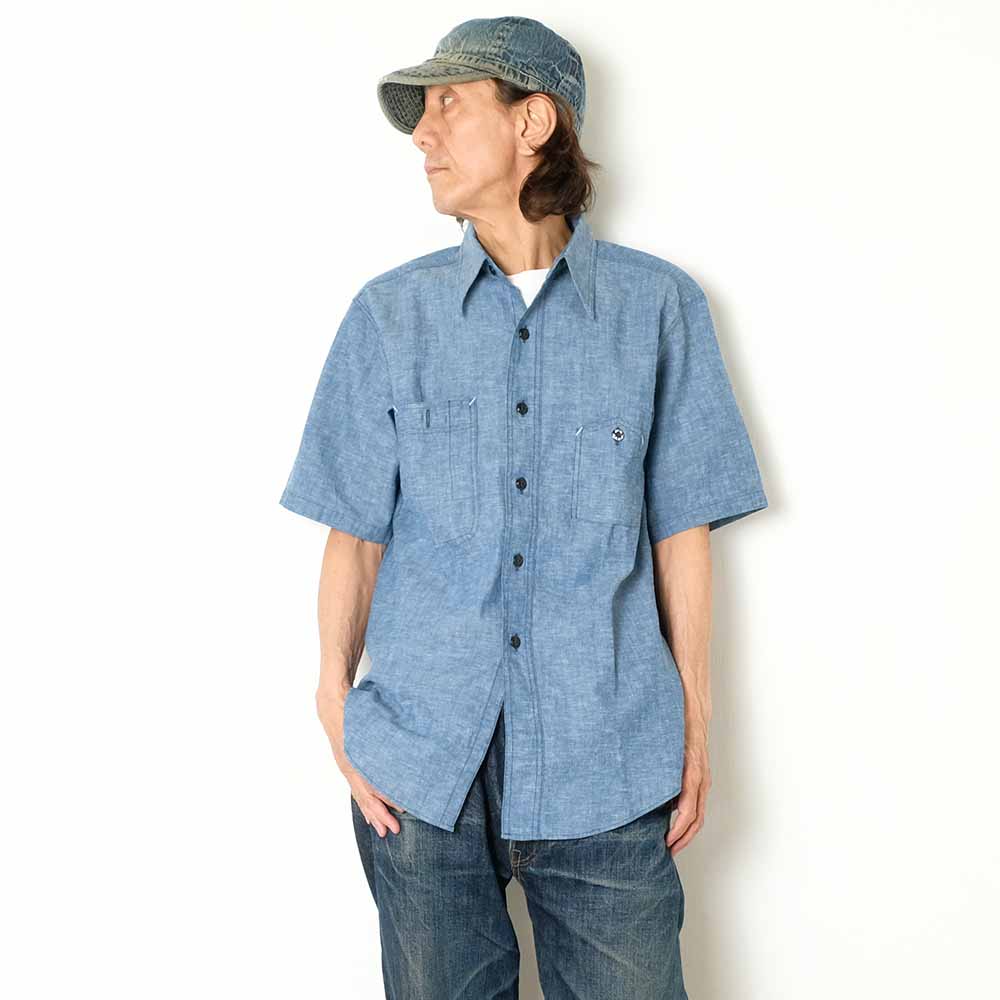 BIG YANK - Y1942 S/S CHAMBRAY SHIRT - 602-261-05