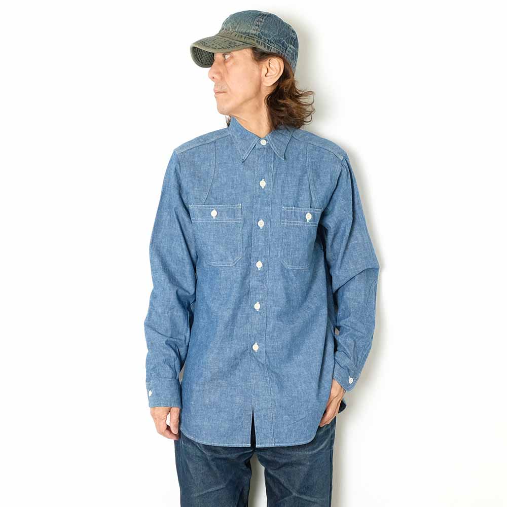 WAREHOUSE - VENTILATION TRIPLE STITCH CHAMBRAY SHIRTS - 3064-25