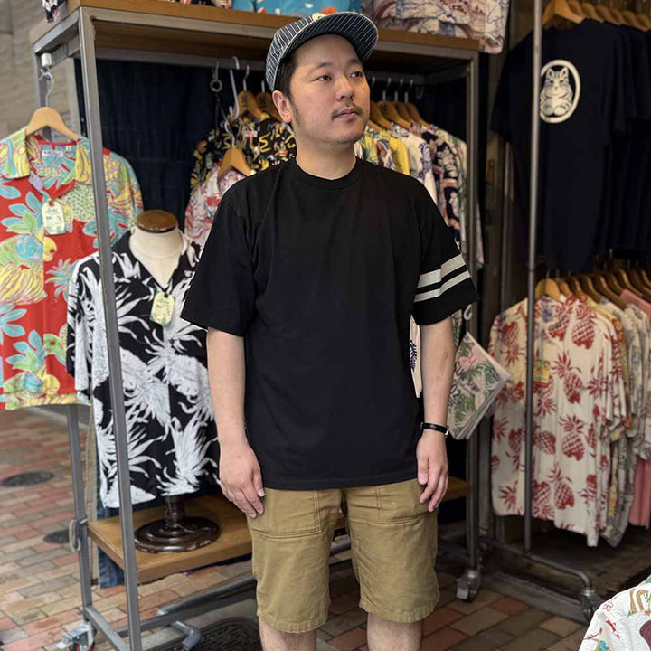 MOMOTARO JEANS - HEAVY OUNCE S/S TEE DISCHARGE PRINT - MXTS6004