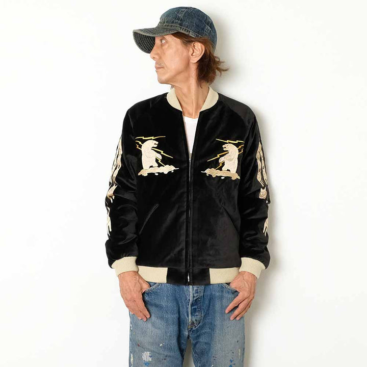 TAILOR TOYO - Velveteen Souvenir Jacket - POLAR BEAR x ALASKA MAP - TT15792-119