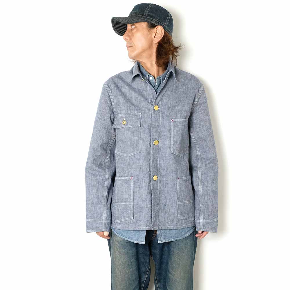 WAREHOUSE - INDOGO PINCHECK CHANGE BUTTON COVERALL - NON WASH - 2195