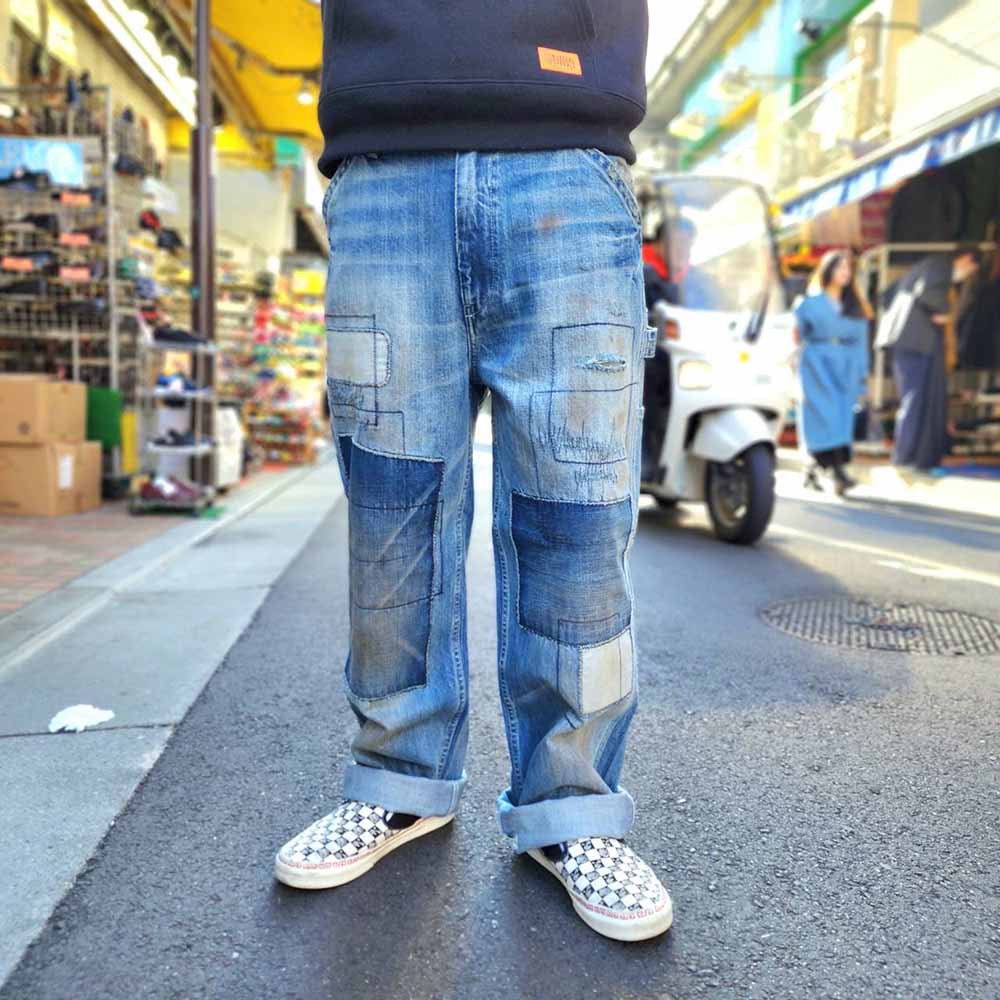 UNIVERSAL OVERALL - 12.75oz CONE DENIM REMAKE PAINTER PANTS - HT2433601-C