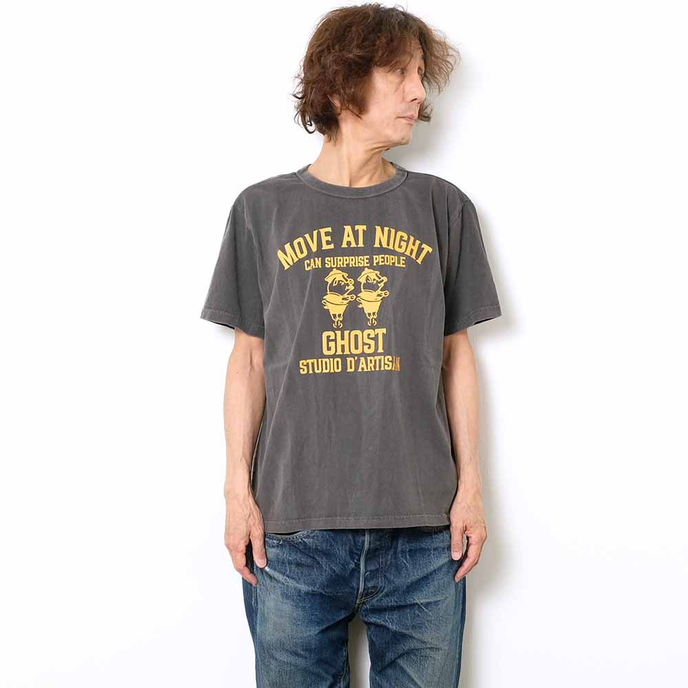 STUDIO D’ARTISAN - US COTTON PIGMENT T-SHIRT - MOVE AT NIGHT - 8139A