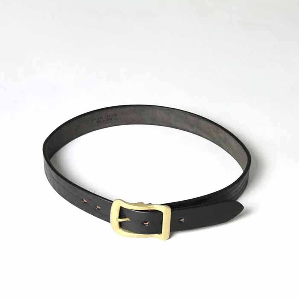 BARNS - TOCHIGI LEATHER BELT - Gold Color Buckle - LE-3055