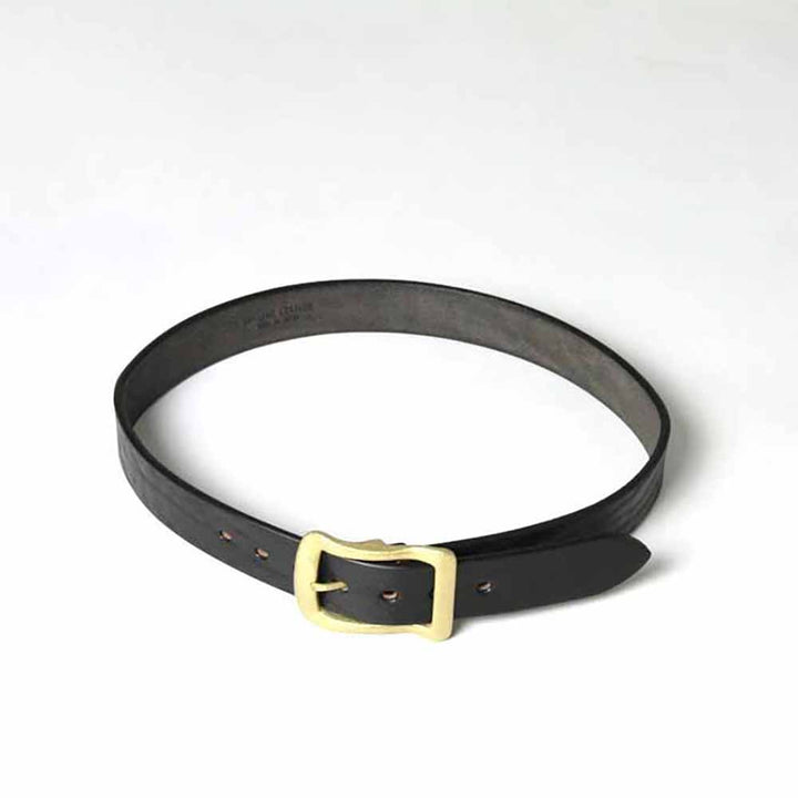 BARNS - TOCHIGI LEATHER BELT - Gold Color Buckle - LE-3055