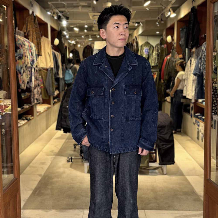 Soundman - US ARMY COMBAT JK - Delaware - Indigo Dyed Sashiko Style Dobby - 493M-655A