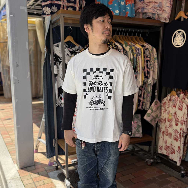BARNS - TUBE S/S PRINT T-SHIRT - HOT ROD AUTO RACES - BR-25316