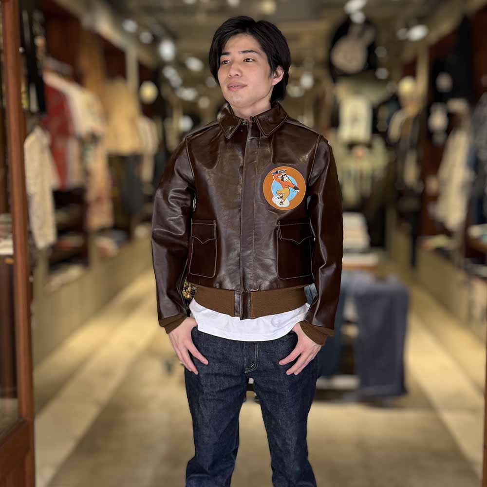 BUZZ RICKSON'S - TYPE A-2 - ROUGH WEAR CLOTHING CO. - BACK PAINT - 451st BOMB SQ. - BR80668