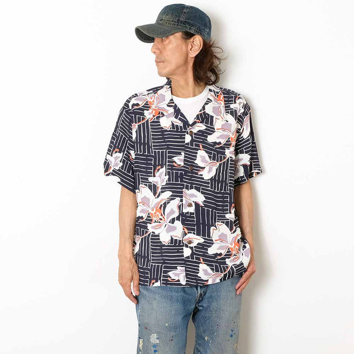 SUN SURF - S/S RAYON HAWAIIAN SHIRT - WHITE GINGER - SS39615