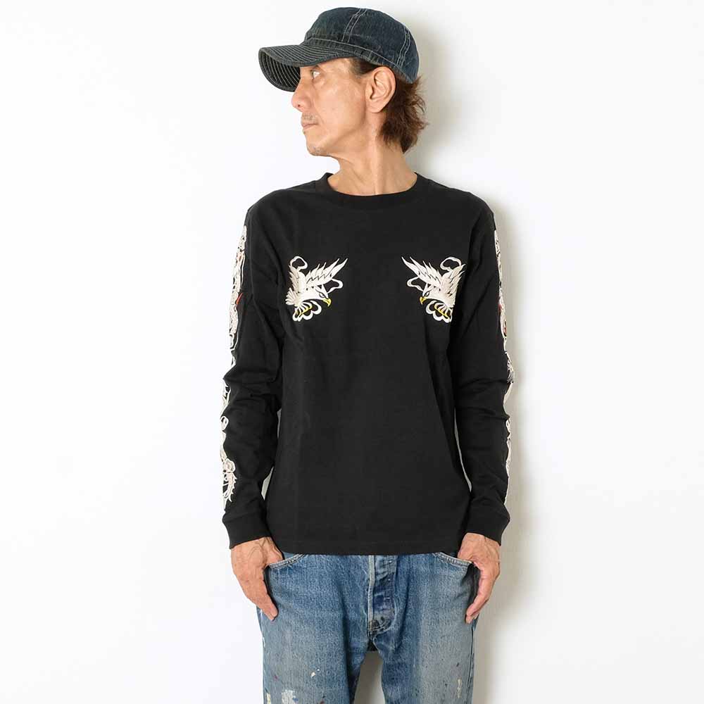 TAILOR TOYO - L/S SUKA T-SHIRT - EMBROIDERED - EAGLE - TT69647