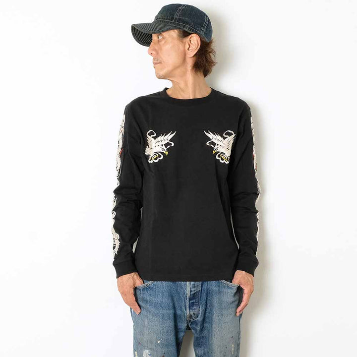 TAILOR TOYO - L/S SUKA T-SHIRT - EMBROIDERED - EAGLE - TT69647