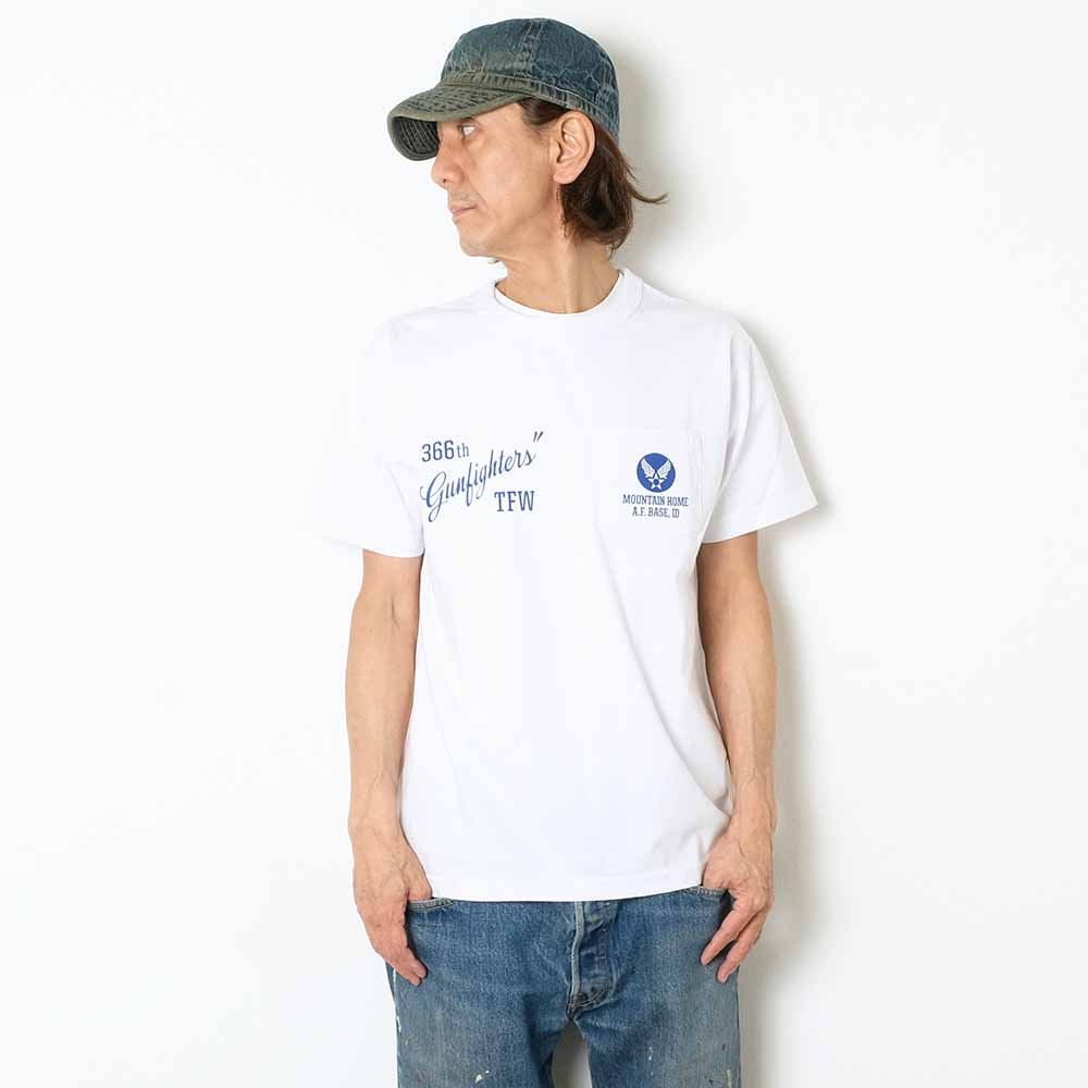 BUZZ RICKSON'S - S/S POCKET T-SHIRT - 366th TFW Gunfighters - BR79580