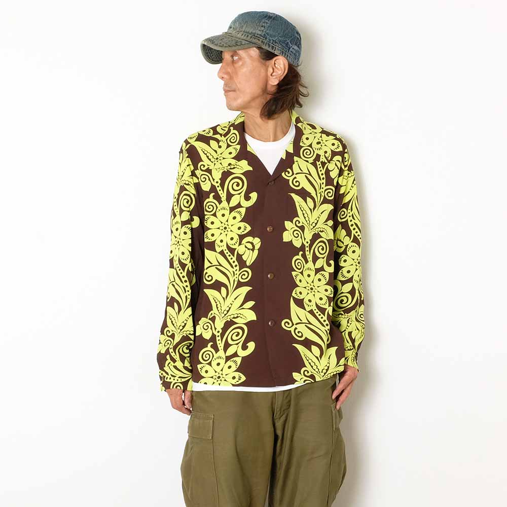SUN SURF - STORE LIMITED - L/S RAYON HAWAIIAN SHIRT - PICTOGRAPH FLOWER - SS39616LS