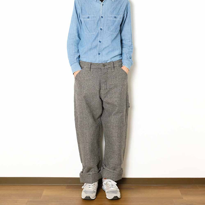 SUGAR CANE - FICTION ROMANCE - 16.7oz. INDIGO TWEED WORK PANTS - SC42609