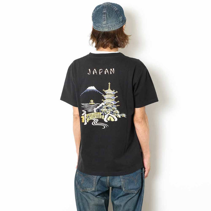 TAILOR TOYO - S/S SUKA T-SHIRT - EMBROIDERED - LANDSCAPE - TT79589