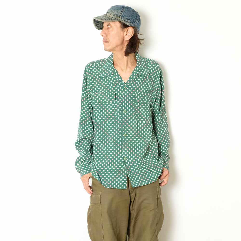STAR OF HOLLYWOOD - HIGH DENSITY RAYON L/S OPEN SHIRT - POLKA DOT - SH29709