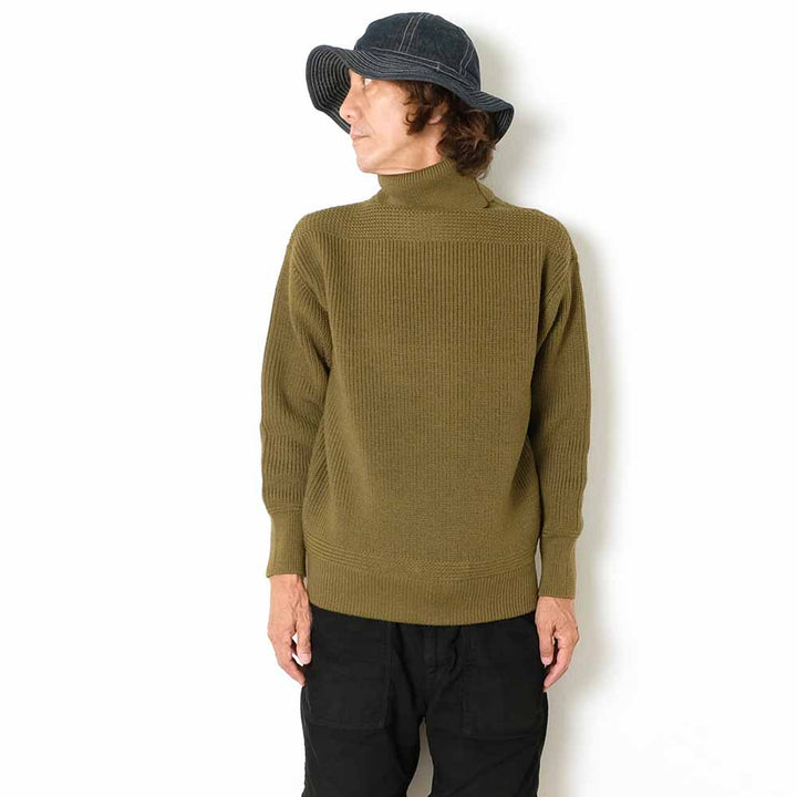 BUZZ RICKSON'S - SWEATERS, WOOL, TURTLE NECK, O.D. - BUZZ RICKSON KNITTING MILLS - BR90258