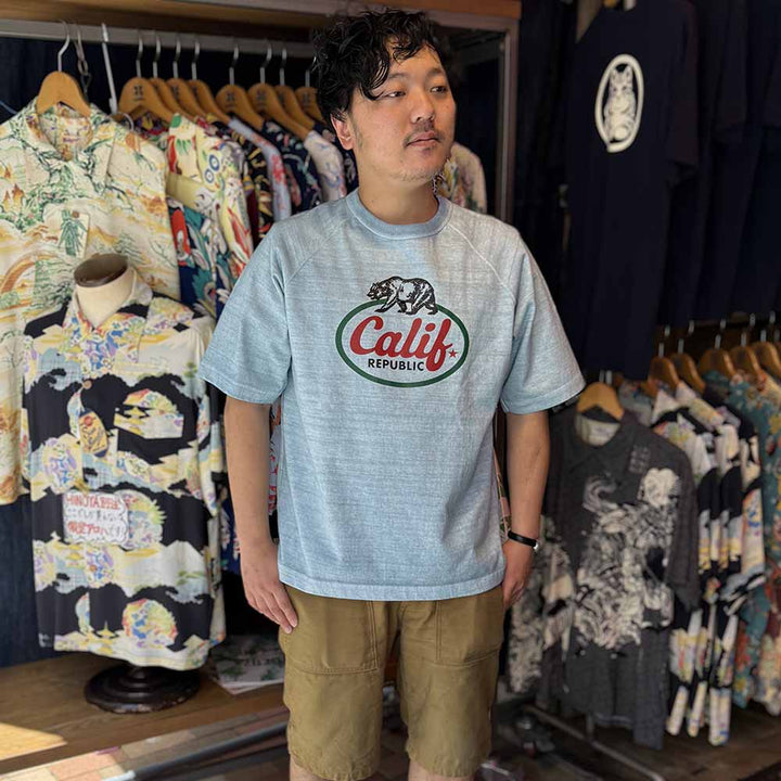 BARNS - HEAVY WEIGHT S/S PRINT T-SHIRT - Calif Republic - BR-25231