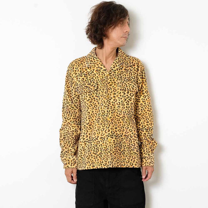 STYLE EYES - Late 1950s Style Corduroy Sports Shirt - LEOPARD - SE29173