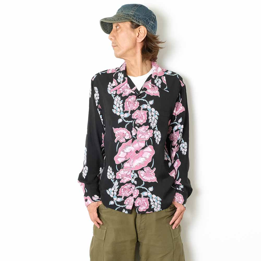SUN SURF - STORE LIMITED - L/S RAYON HAWAIIAN SHIRT - ISLAND FLOWER CHAIN - SS39425LS