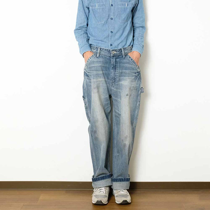 UNIVERSAL OVERALL - PAINTER PANTS - VINTAGE LIGHT WASH - HT2433601-B