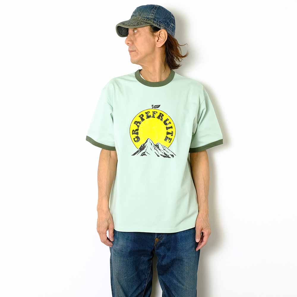 BARNS - RINGER PRINT TEE - GRAPEFRUITE - BR-25169