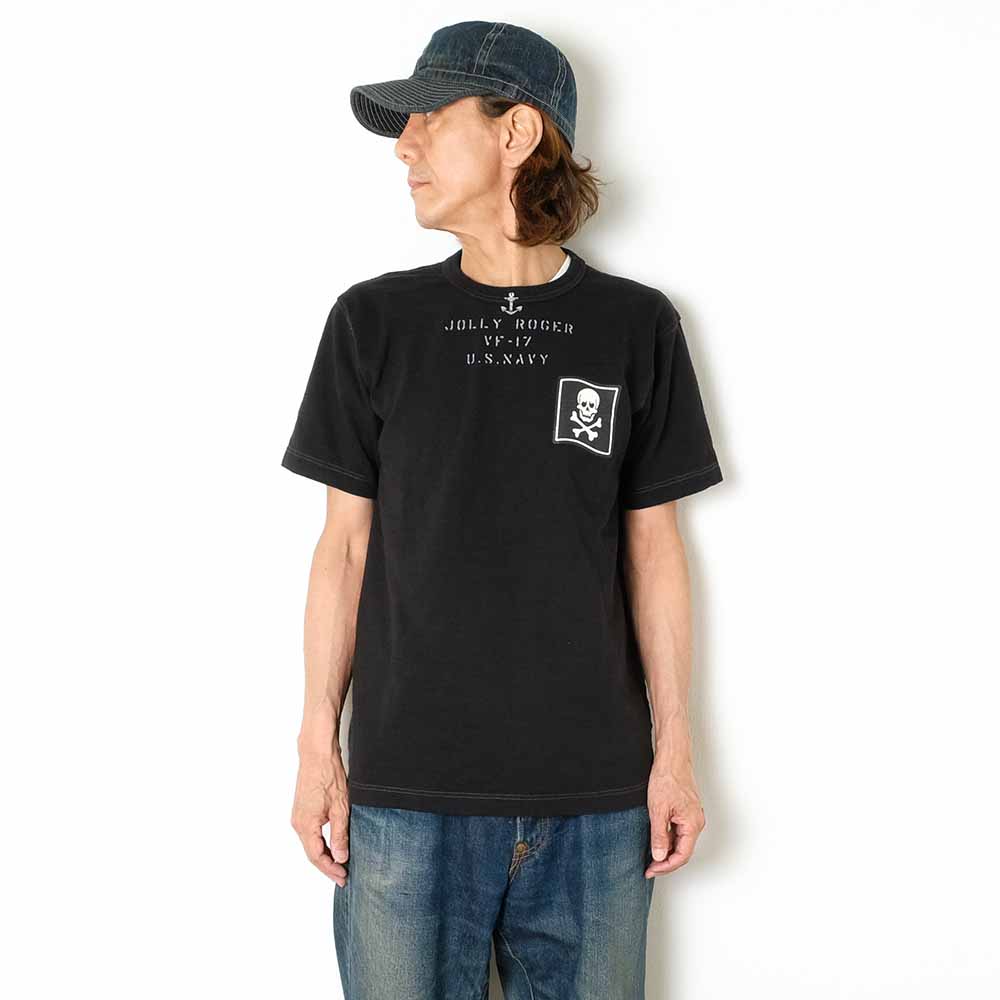 BUZZ RICKSON'S - SLUB YARN T-SHIRT - VF-17 JOLLY ROGER - BR79561