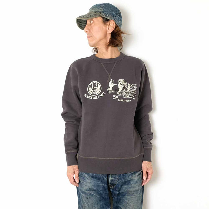 BUZZ RICKSON'S - SET-IN CREW SWEAT - 5th BOMB. GROUP BOMBER BARONS - BR69693