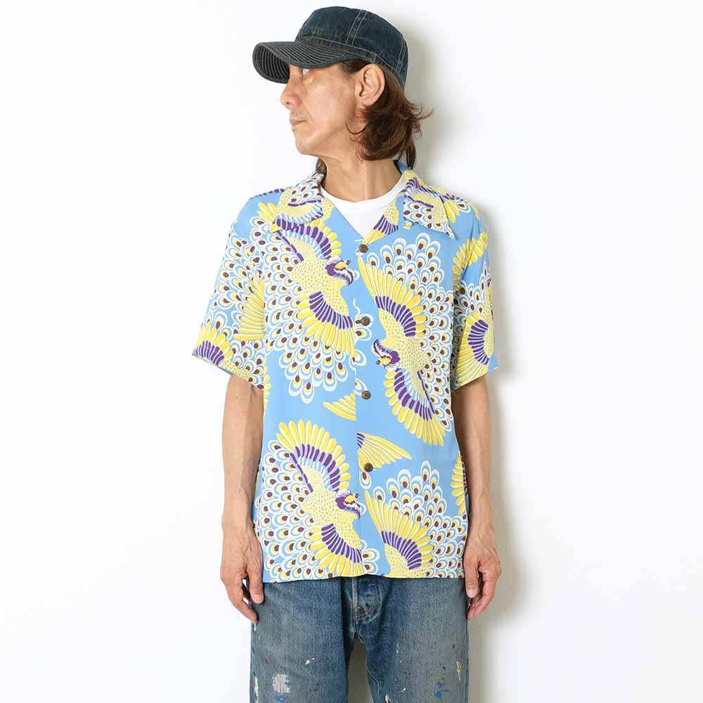 SUN SURF - RAYON HAWAIIAN SHIRT - PEACOCK - SS39428