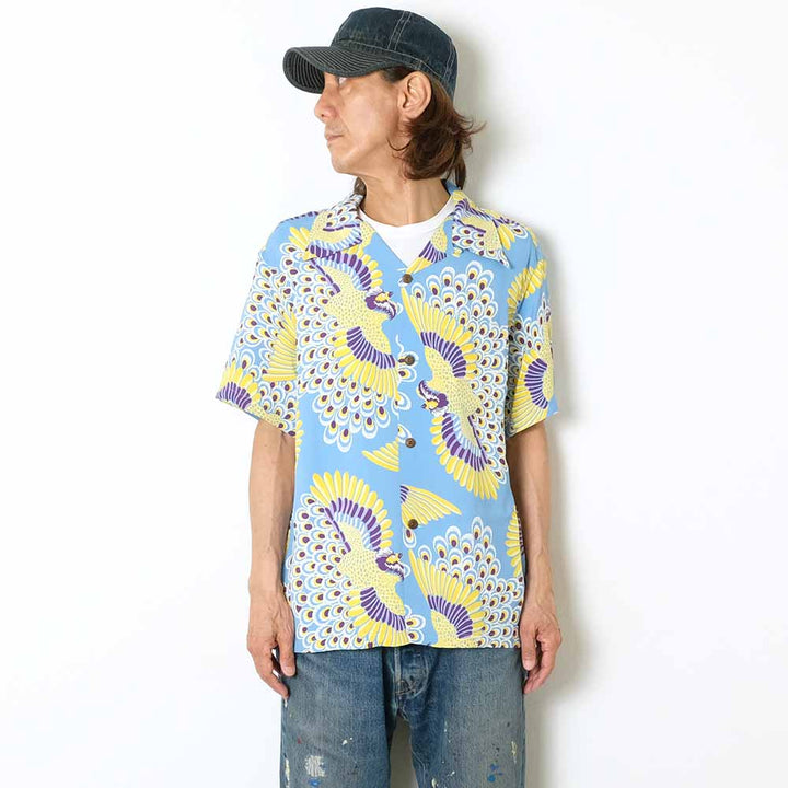 SUN SURF - RAYON HAWAIIAN SHIRT - PEACOCK - SS39428