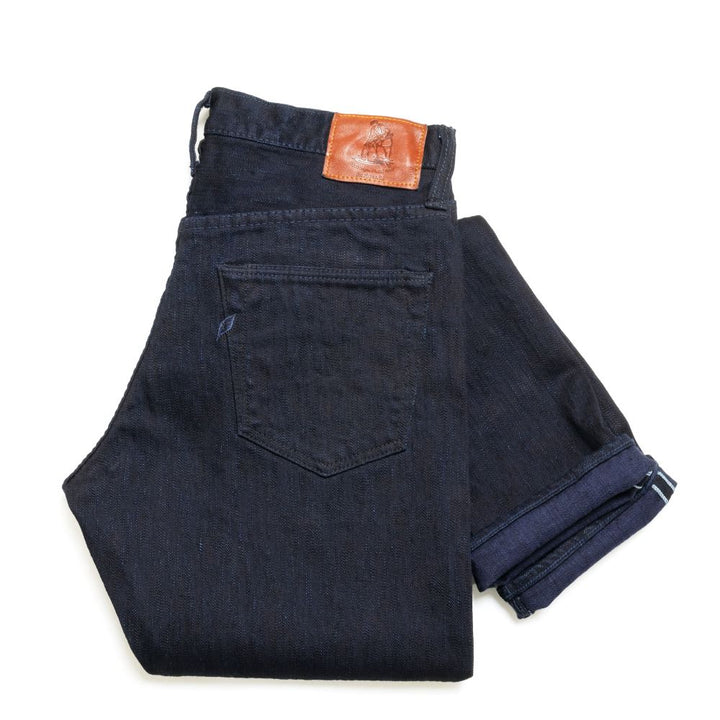 pure blue japan - 13oz Extra Slub Stretch Denim Relaxed Tapered - Double Indigo - 1167-WID