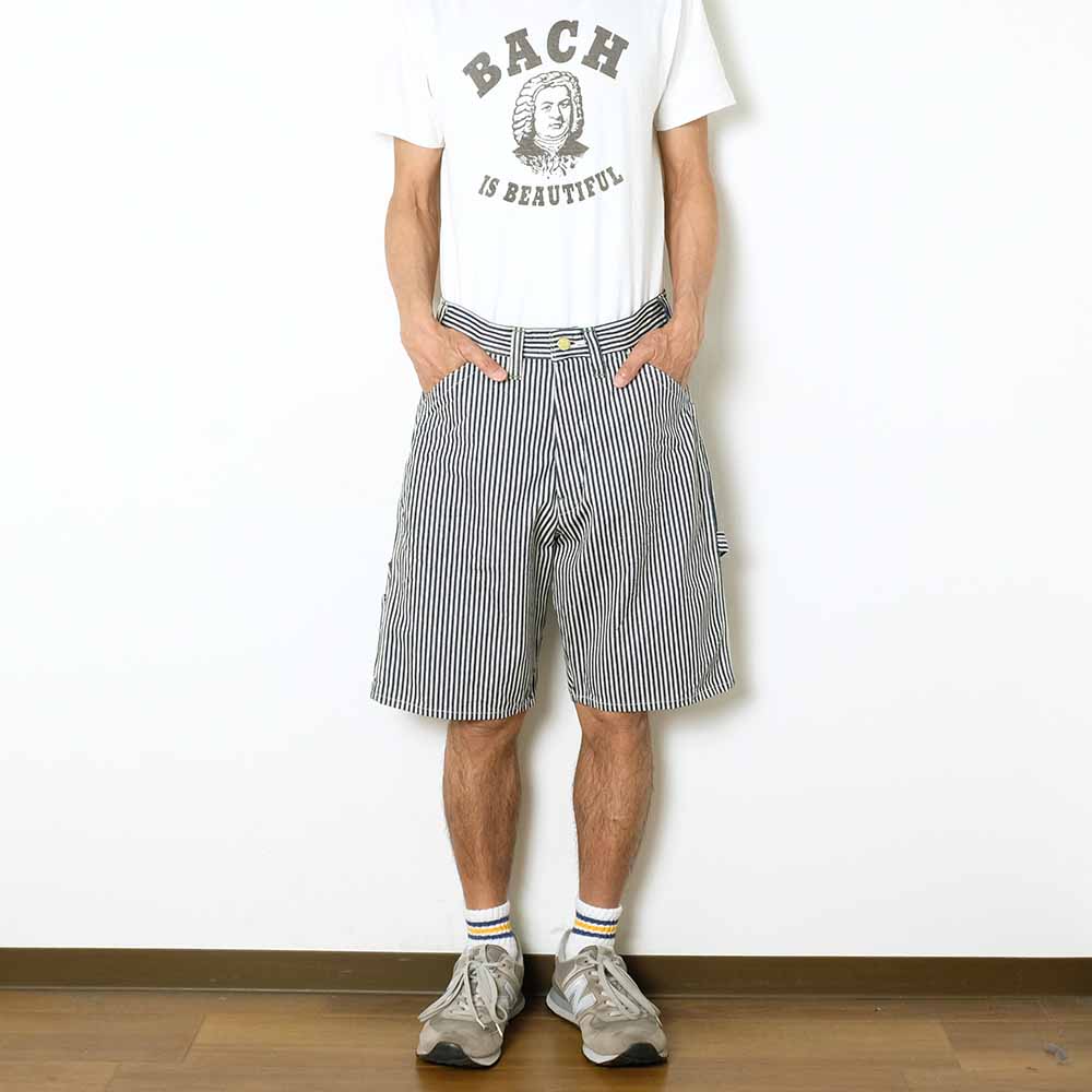 SUGAR CANE - 11oz. HICKORY STRIPE WORK SHORTS - SC52566