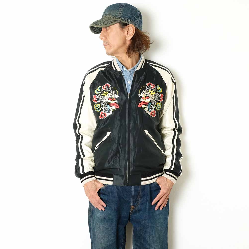 TAILOR TOYO - Acetate Souvenir Jacket - WHITE DRAGON x EAGLE - TT15682-119