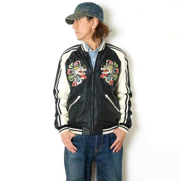 TAILOR TOYO - Acetate Souvenir Jacket - WHITE DRAGON x EAGLE - TT15682-119