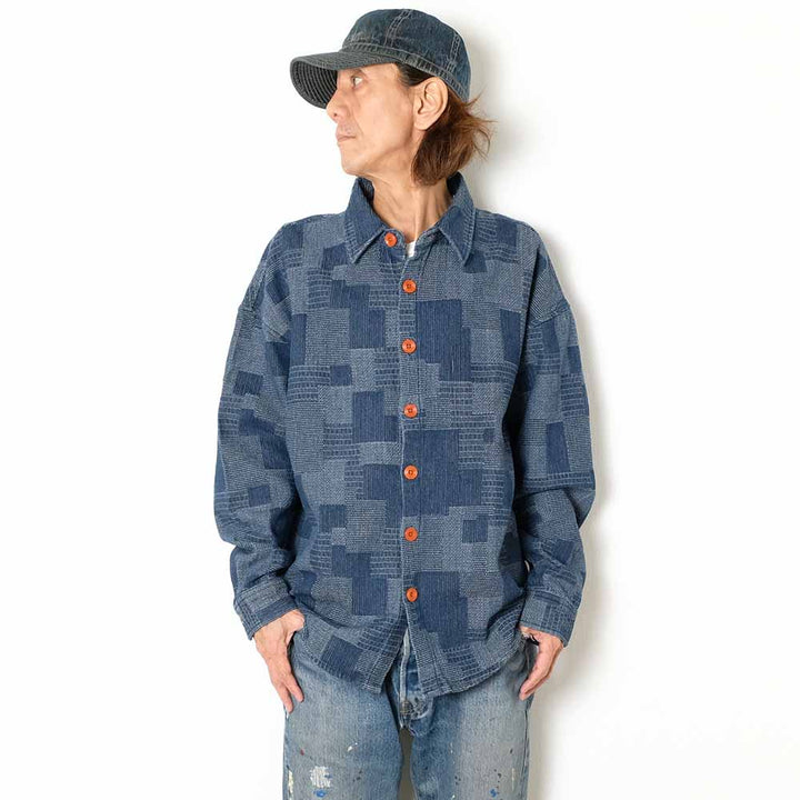 衣櫻 - パッチワーク ジャガード - シャツジャケット - SA1753