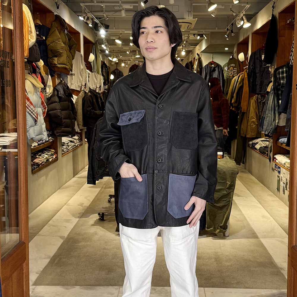 BLUE BLUE - Indigo Switch Leather Coveralls - 1017730