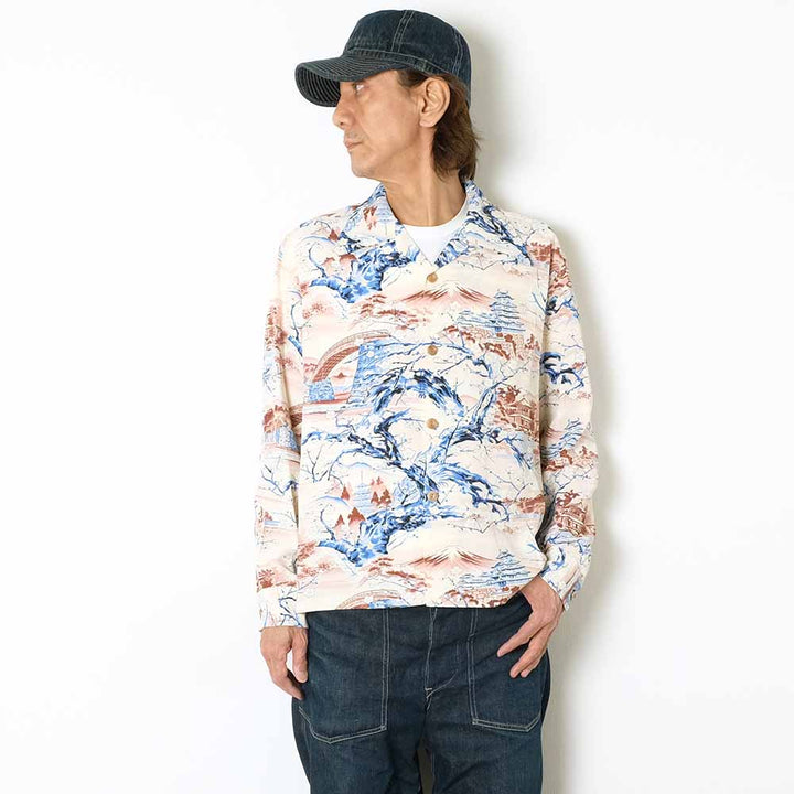 SUN SURF - STORE LIMITED - L/S RAYON HAWAIIAN SHIRT - SCENERY OF JAPAN - SS39422LS