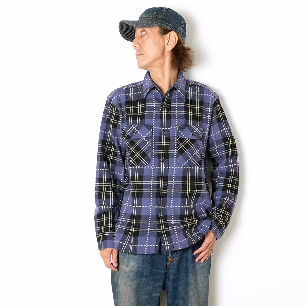 SUGAR CANE - FICTION ROMANCE DOBBY CHECK WORK SHIRT - SC29583
