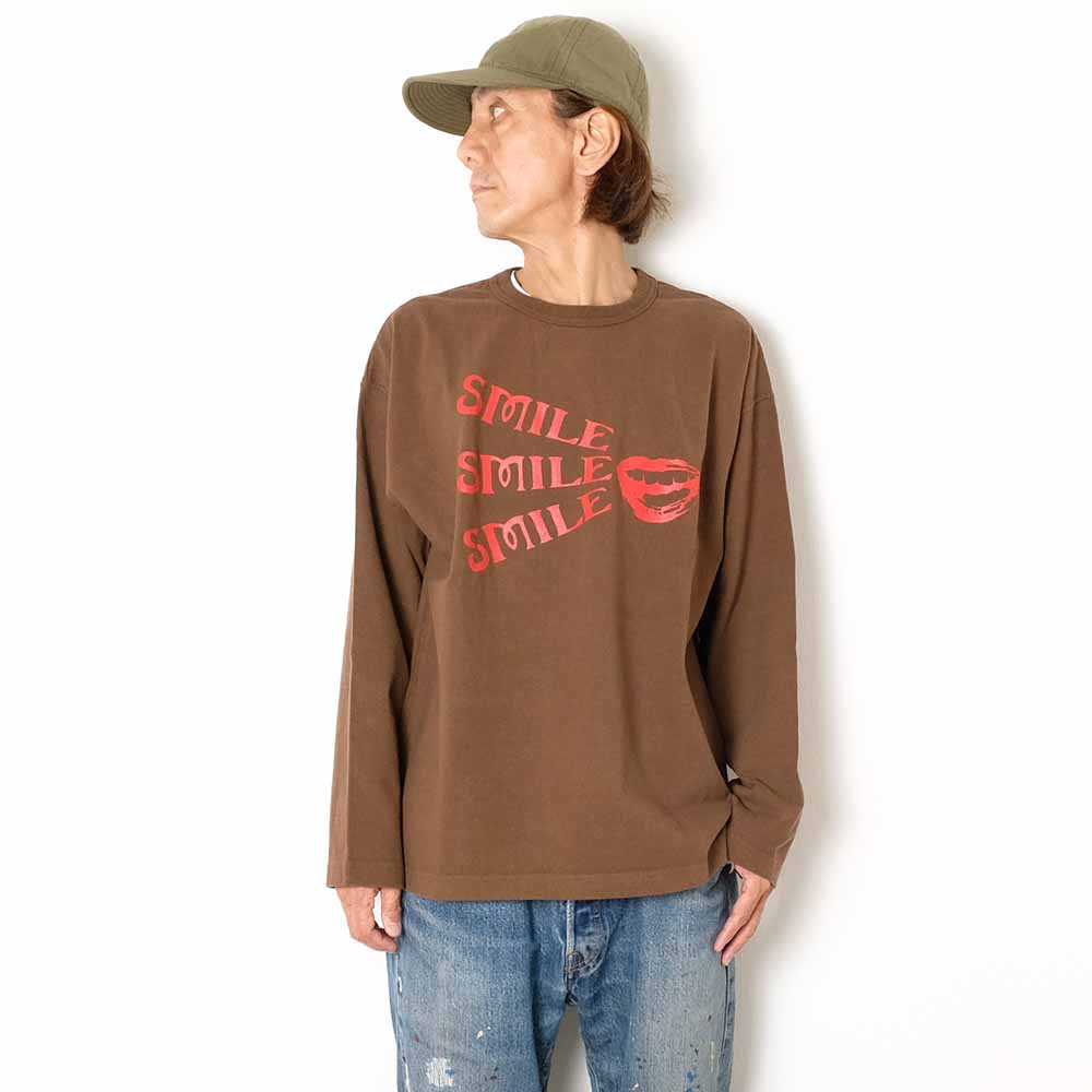 BARNS - 90'S BIG 9 SLEEVE T-SHIRT - SMILE - BR-25408