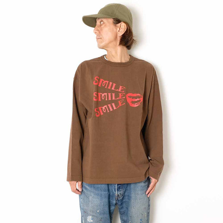 BARNS - 90'S BIG 9 SLEEVE T-SHIRT - SMILE - BR-25408
