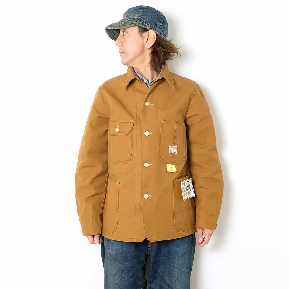 SUGAR CANE - 13oz. BROWN DUCK WORK COAT - SC15657
