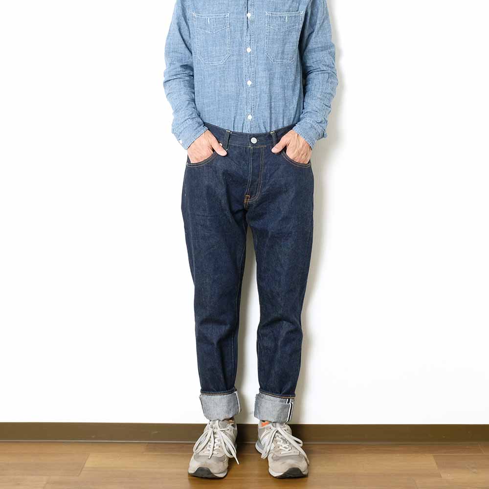 STUDIO D’ARTISAN - 15oz. Natural Indigo Relaxed Tapered Jeans - SD-808