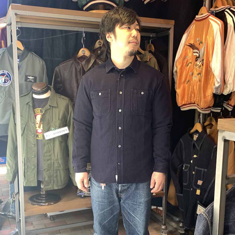 MOMOTARO JEANS - HEAVY INDIGO DOBBY SHIRT - MXLS1036