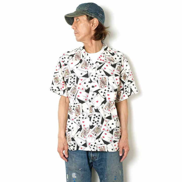 STAR OF HOLLYWOOD - TYPEWRITER COTTON OPEN SHIRT - PLAYING CARDS - SH39496