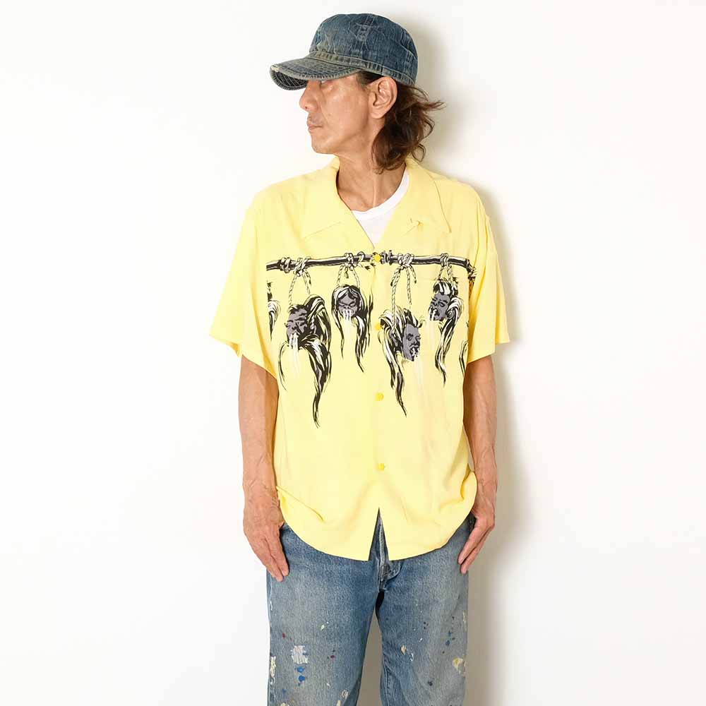 STAR OF HOLLYWOOD - HOPSACK RAYON OPEN SHIRT - SHRUNKEN HEAD - SH39705