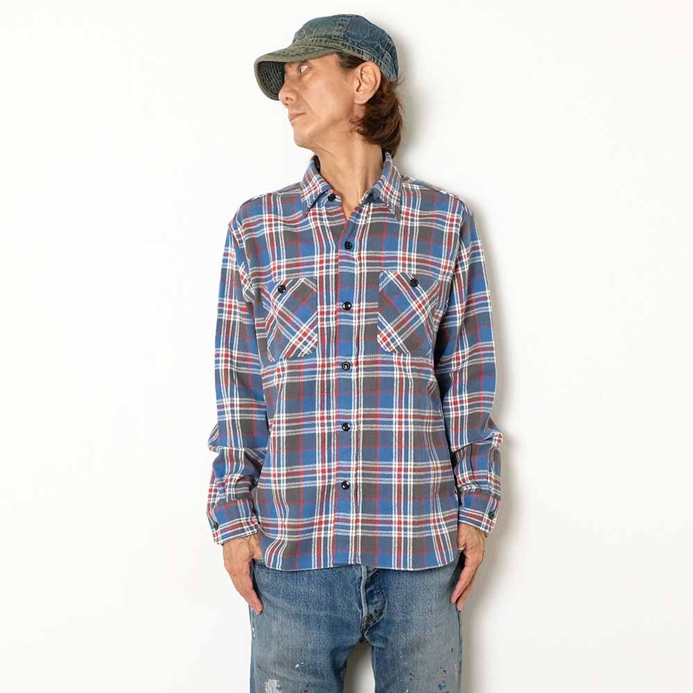SUGAR CANE - TWILL CHECK WORK SHIRT - SC29564